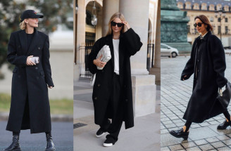 Dlhý čierny kabát - trend, ktorý by nemal chýbať ani v tvojom šatníku