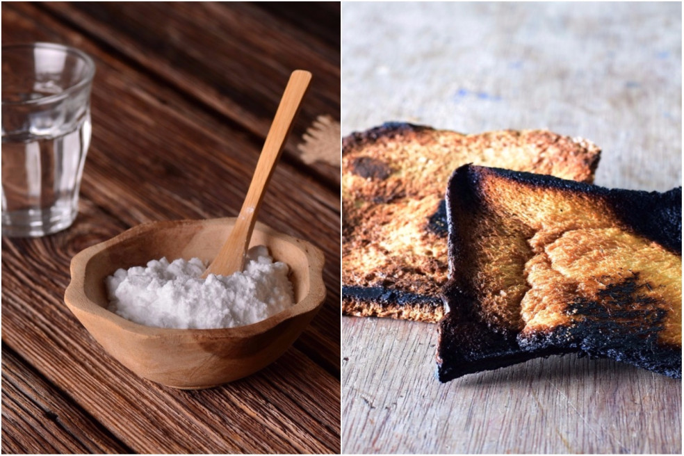 Sóda bikarbóna a pripálený toast