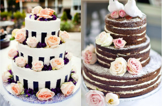 Očarujúce svadobné torty s romantickými datailami