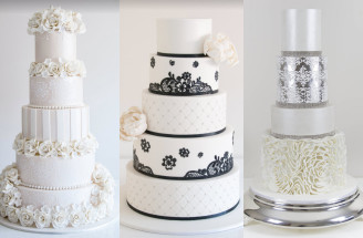 Prevládajúca biela farba na svadobných tortách