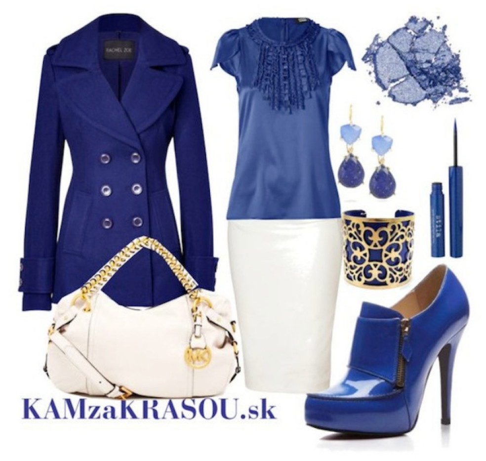 Puzdrová sukňa - outfit v modrej farbe