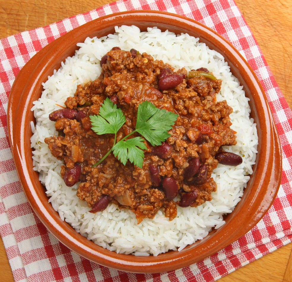 Chilli con carne s ryžou