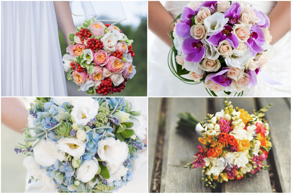 farebné svadobné kytice