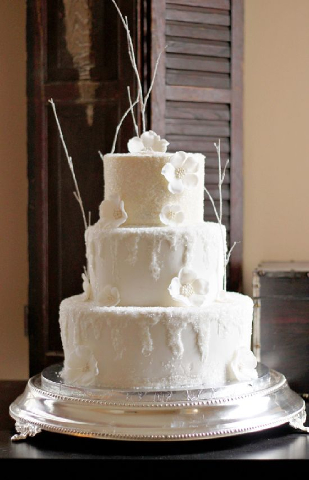 zimná svadobná torta