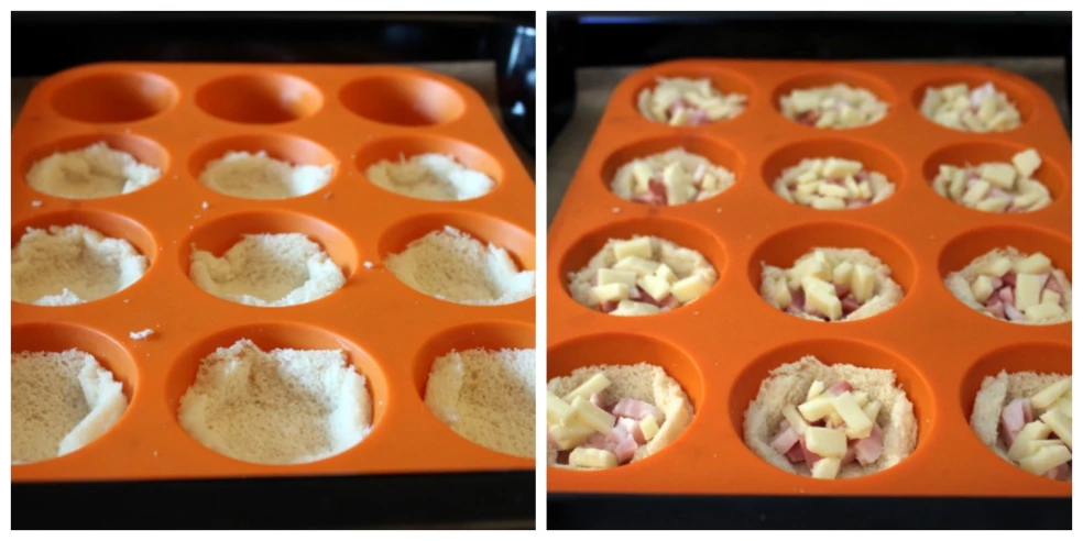 Vajíčkové muffiny zo sendvičového chleba