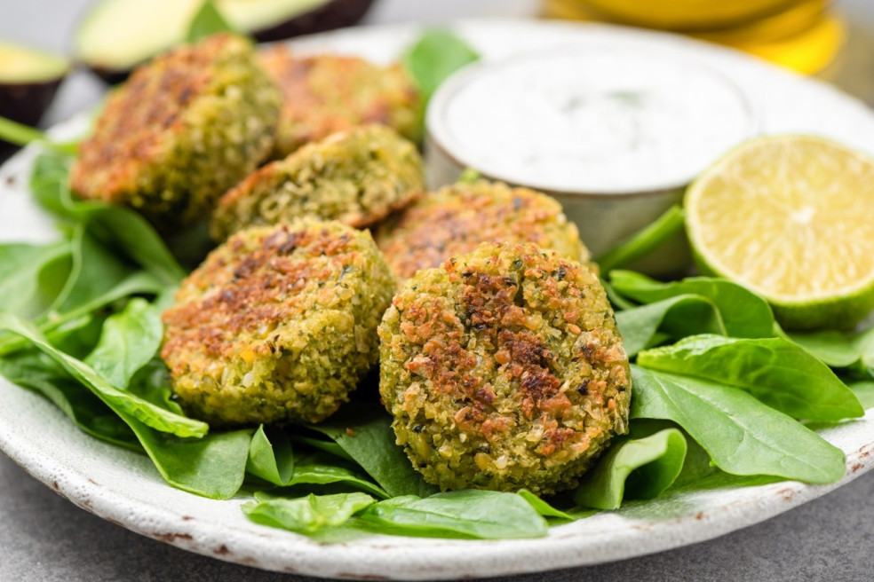 špenátový falafel