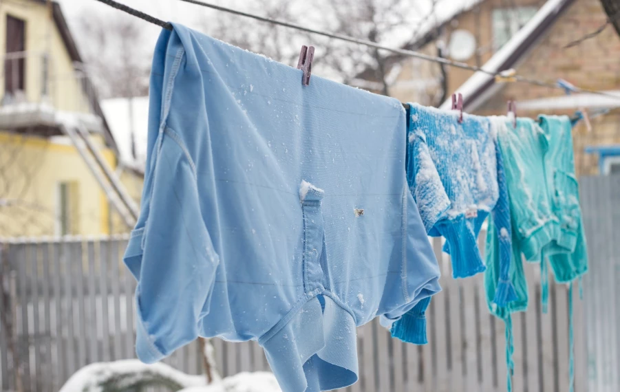 Sušenie bielizne v zime