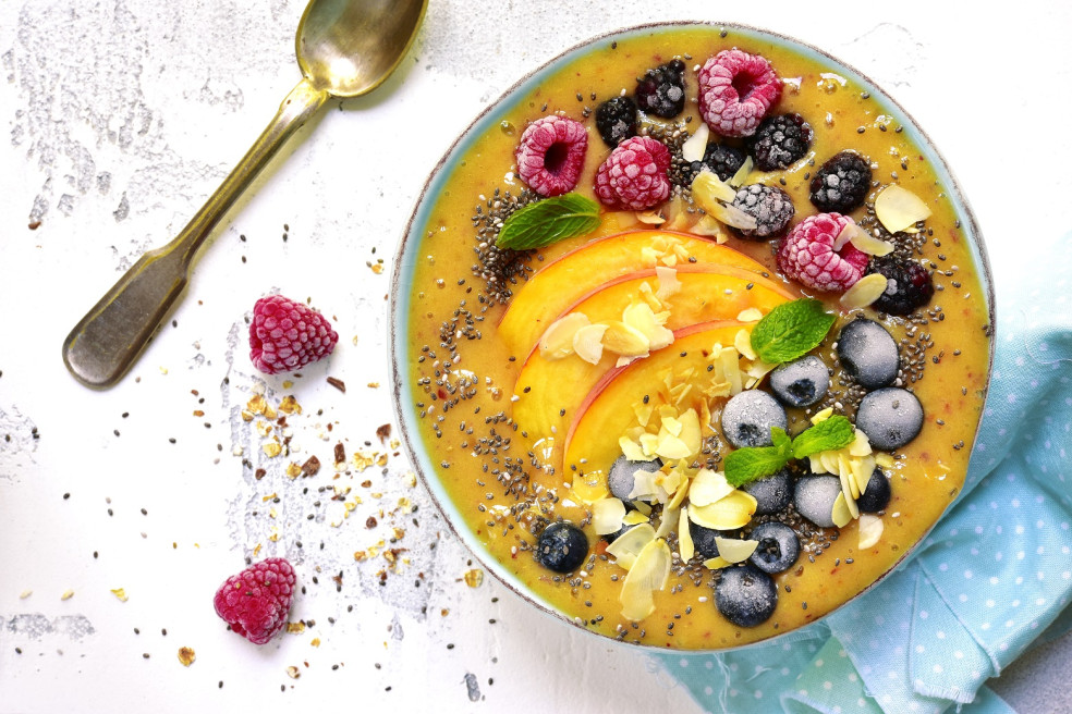 recept na malinovú smoothie misku