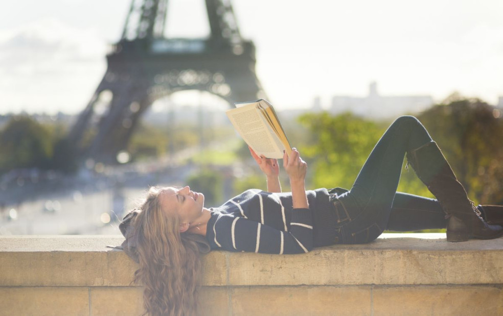 reading book in Paris