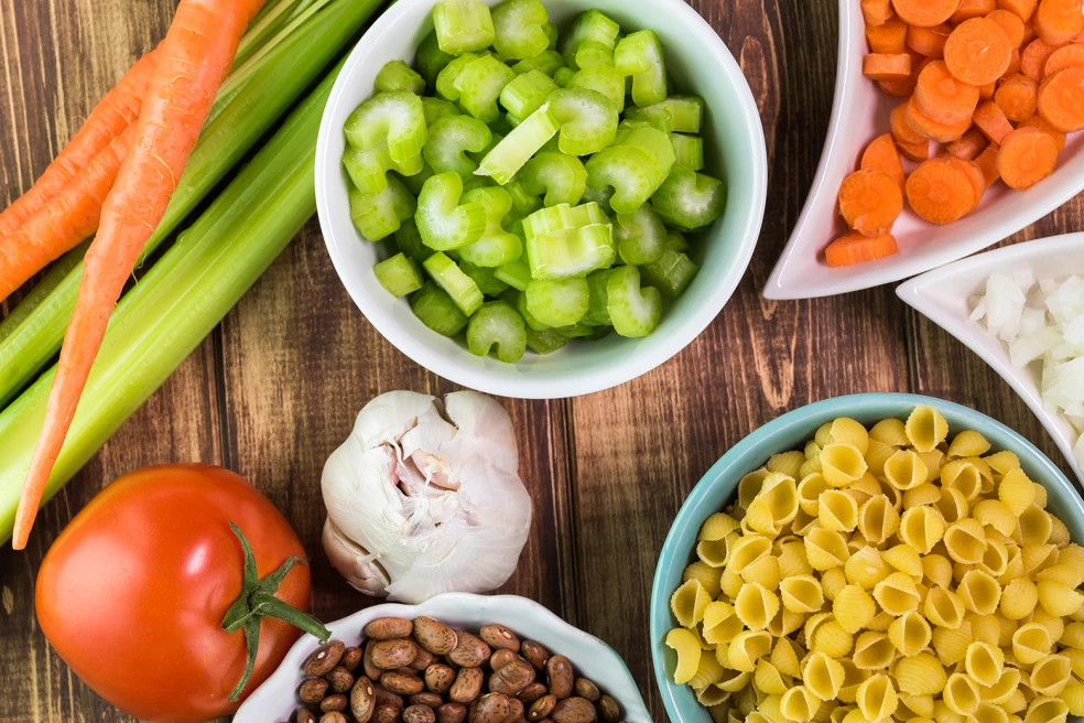 Ingrediencie na Minestrone