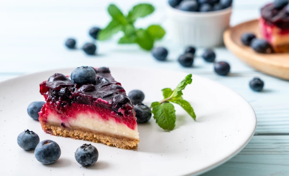 Čučoriedkový koláč bez cukru (cheesecake)