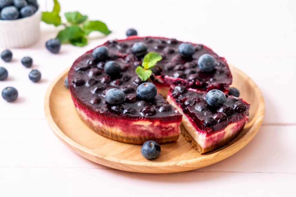 čučoriedkový cheesecake