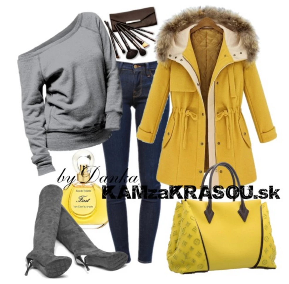 Zimný farebný trendy outfit