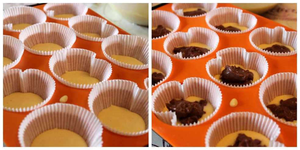plnenie muffinov s prekvapením vnútri