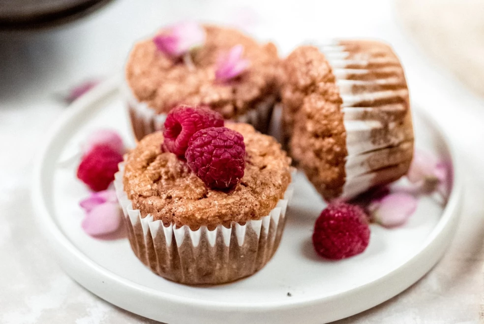 kokosové muffiny s malinami