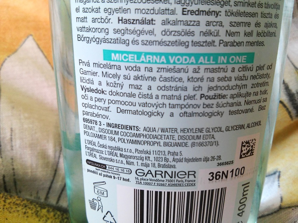 Garnier Pure Micelárna voda all in one