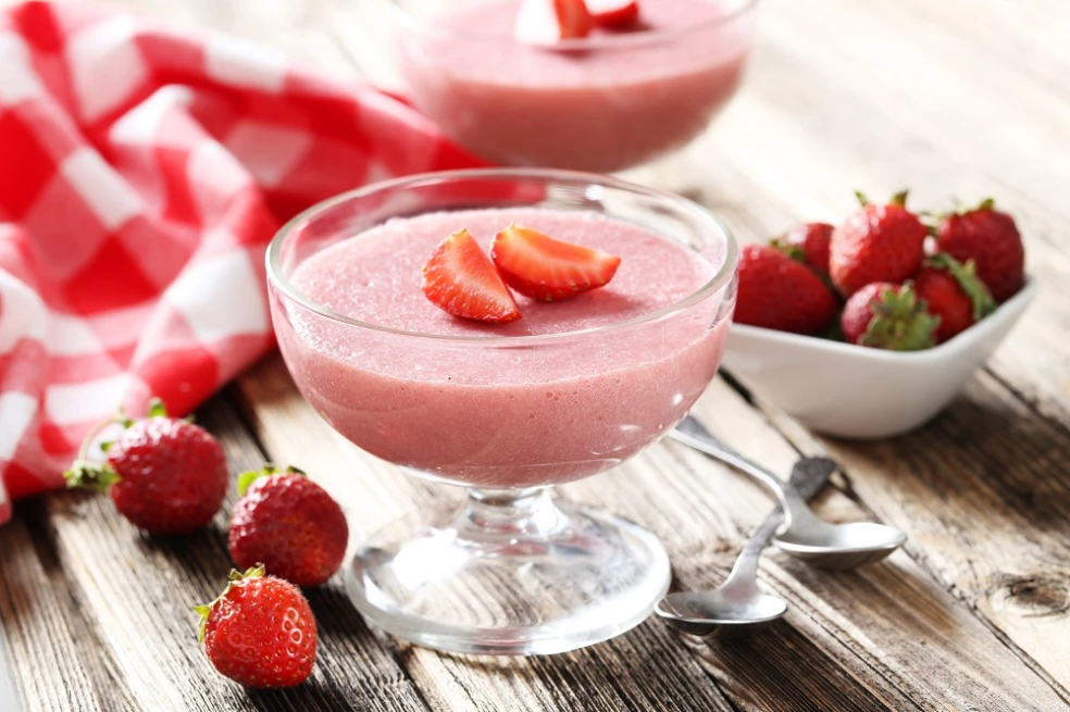 jahodový puding