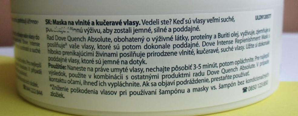 DOVE - maska na kučeravé vlasy