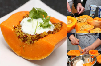 Recept: Pečená tekvica s quinoa a bylinkami