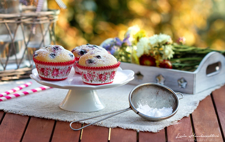 Nadýchané čučoriedkové mafiny