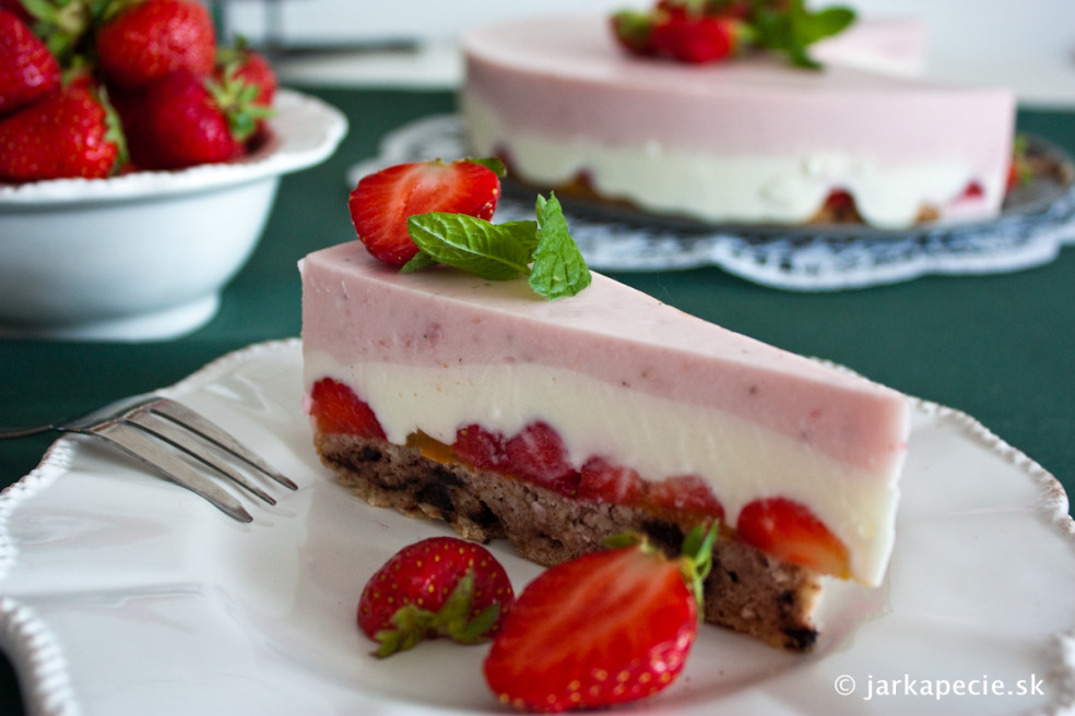 recept na Jahodový cheesecake (bez múky)