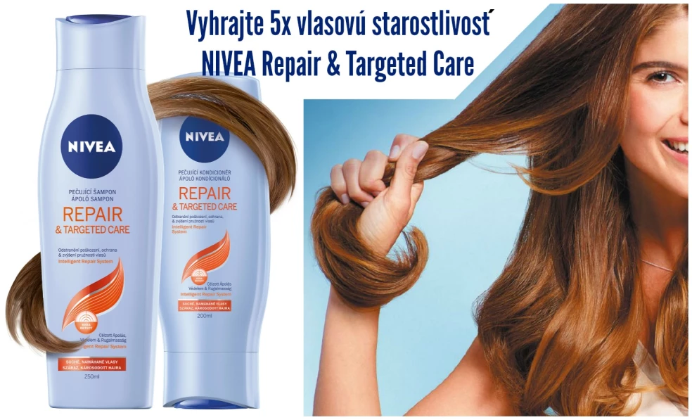 Vyhrajte 5x vlasovú starostlivosť  NIVEA Repair & Targeted Care