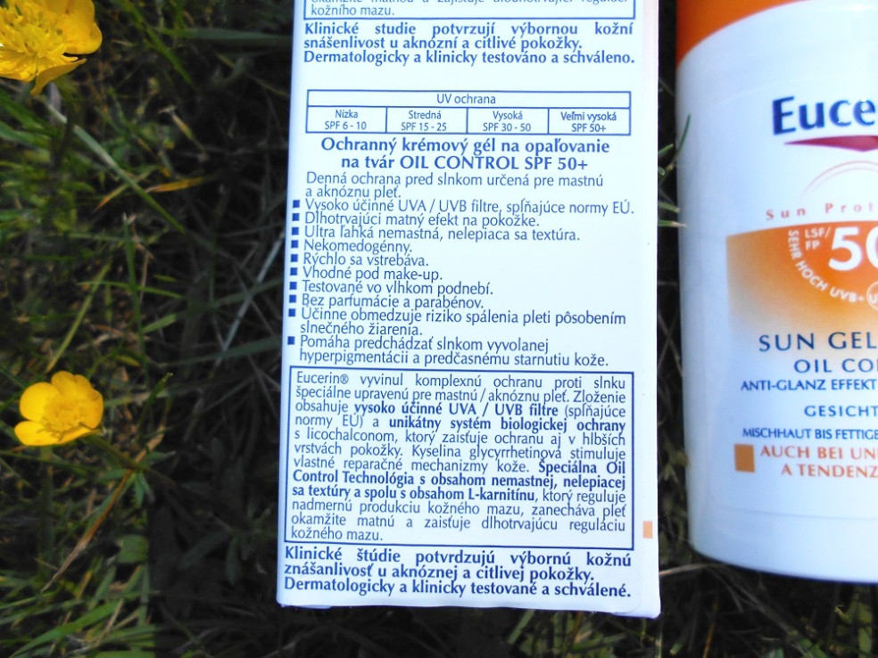 Eucerin Ochranný krémový gél na opaľovanie na tvár Oil Control SPF 50+