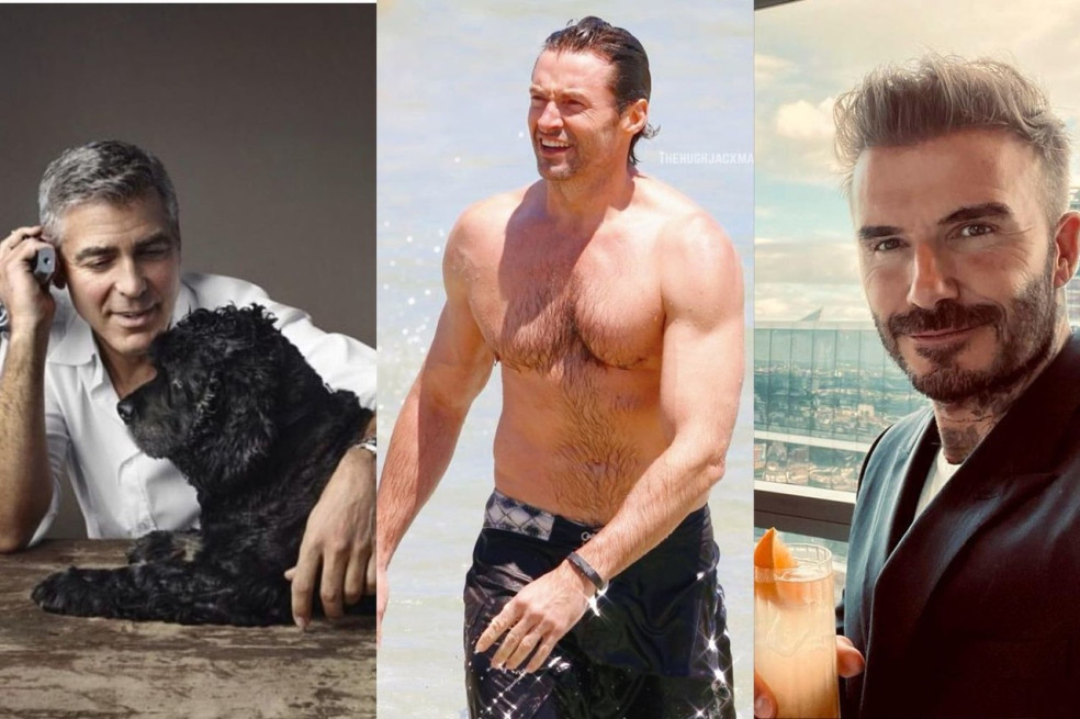 George Cloney, Hugh Jackman a David Beckham