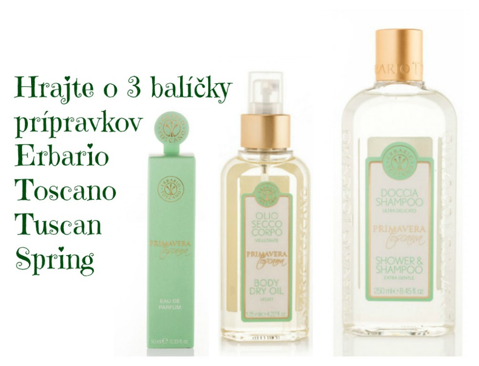 Hrajte o 3 balíčky prípravkov Erbario Toscano Tuscan Spring