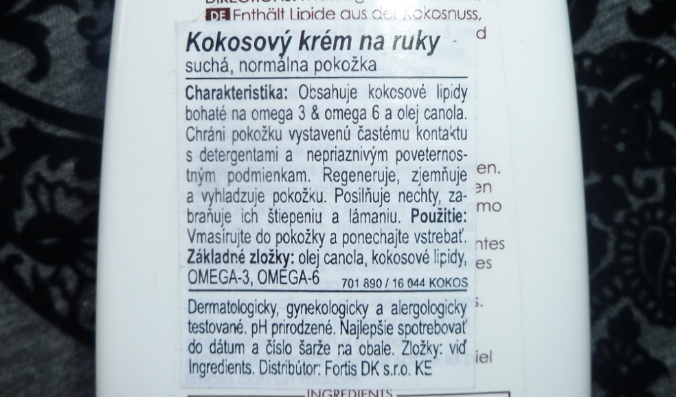 kokosovy krem na ruky ziaja