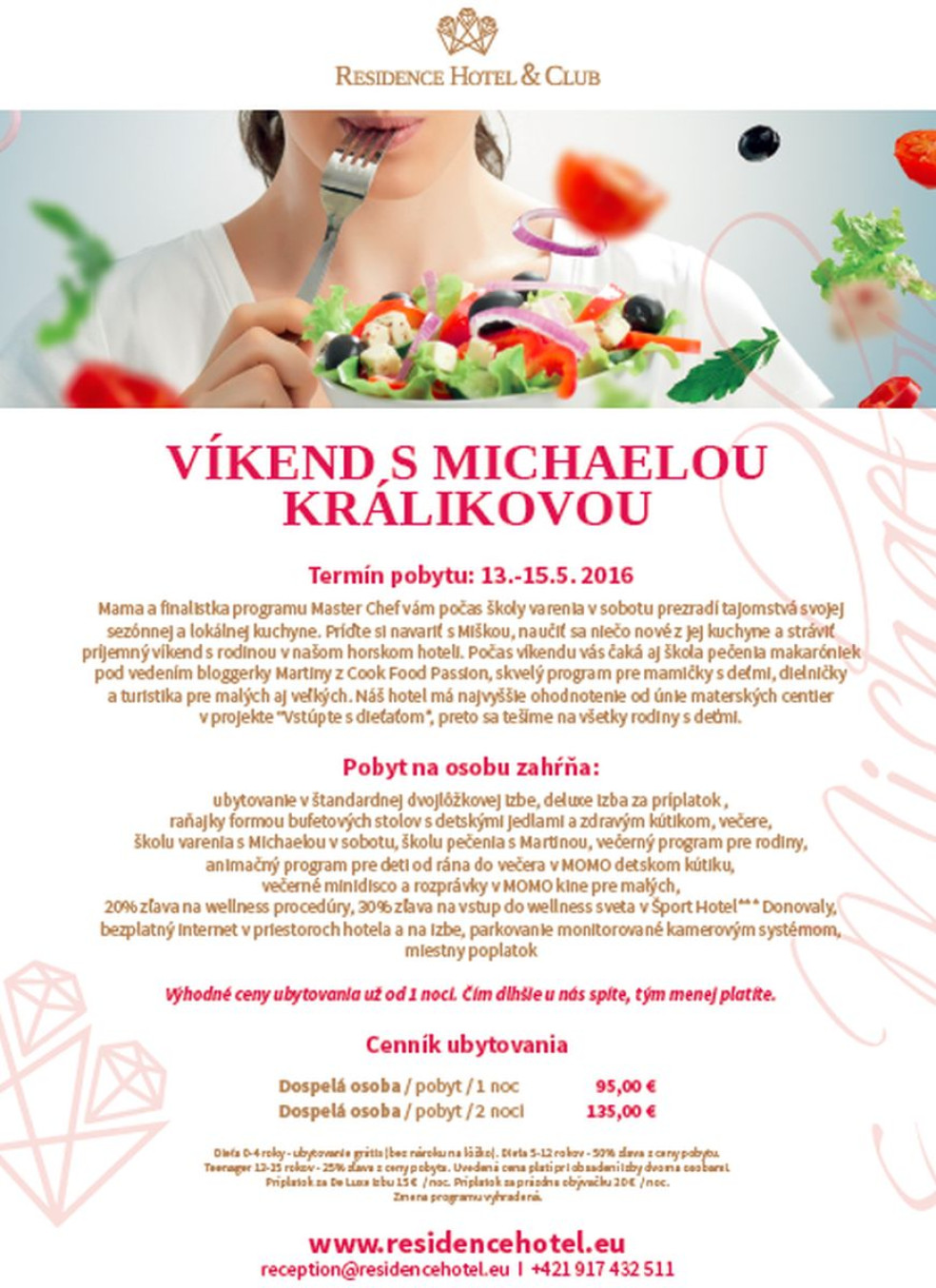 zazite vikend s mmichaelov kralikovou, donovaly, residence hotel