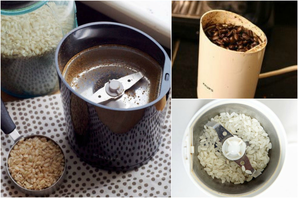 mlynček na kávu a ryža