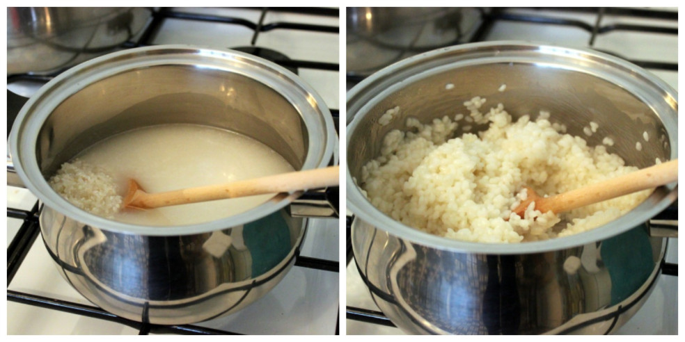 Príprava ryžovej kaše s kokosovým mliekom