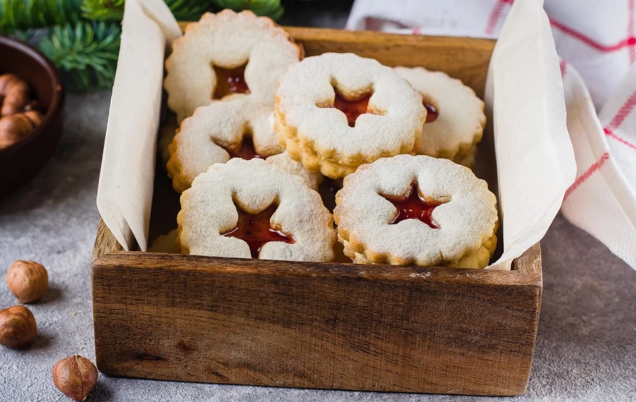 Orechové linecké koláčiky