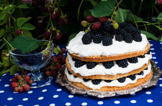 Luxusná a jednoduchá torta s mascarpone a černicami