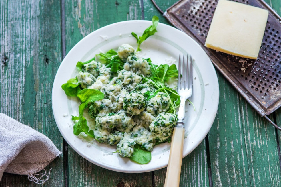 špenátové gnocchi