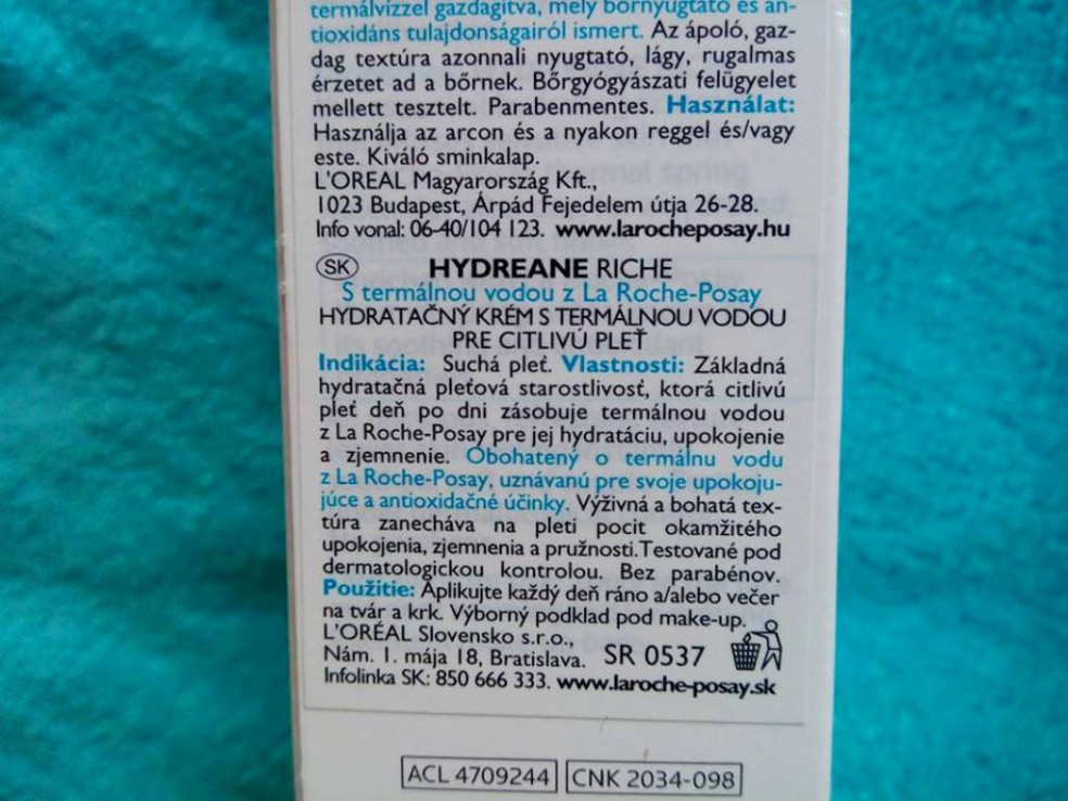 La Roche-Posay-Hydreane Riche-Hydratačný krém s termálnou vodou