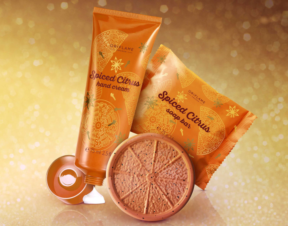 oriflame krém na ruky a mydlo Spiced Citrus