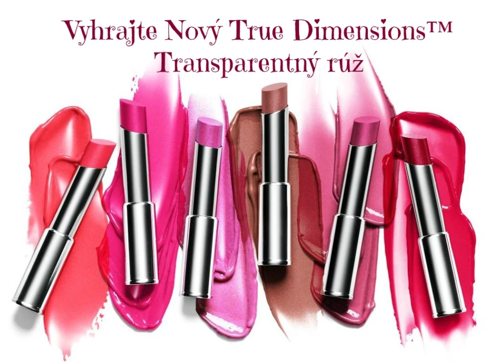 Vyhrajte jeden zo 6 neodolateľných odtieňov Nový True Dimensions™ Transparentného rúžu