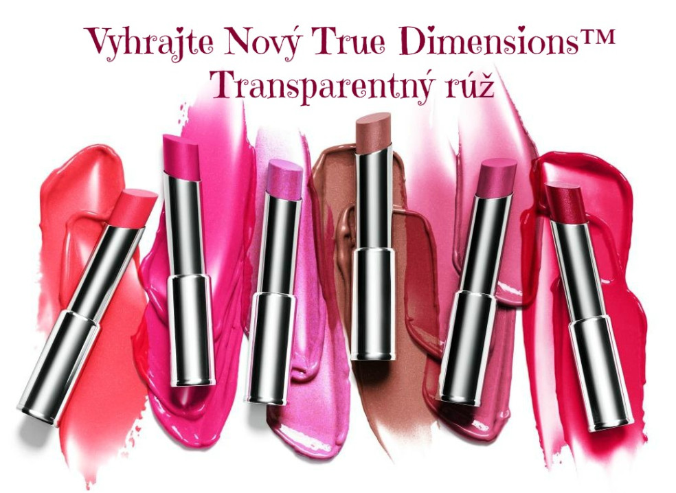 Vyhrajte jeden zo 6 neodolateľných odtieňov Nový True Dimensions™ Transparentného rúžu