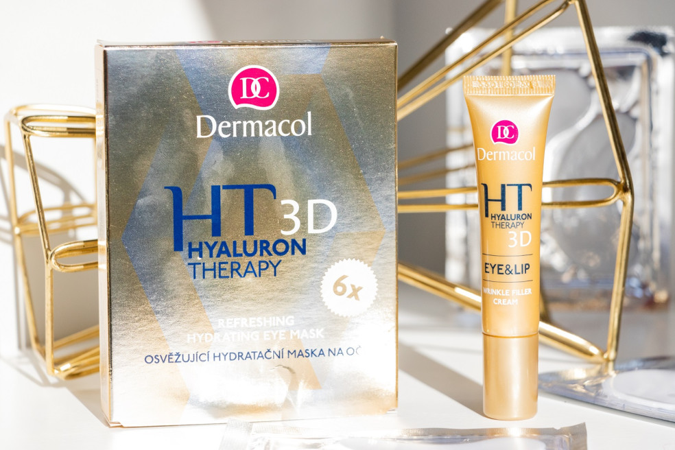 Osviežujúca hydratačná maska  na oči a Remodelačný  krém na oči a pery  3D Hyaluron Therapy