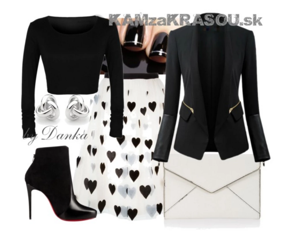 black and white outfit