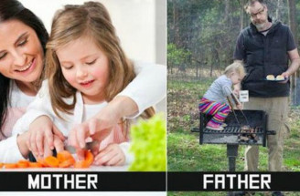 Mama vs. otec: Vtipné fotky zachytávajúce rozdielnu starostlivosť o deti