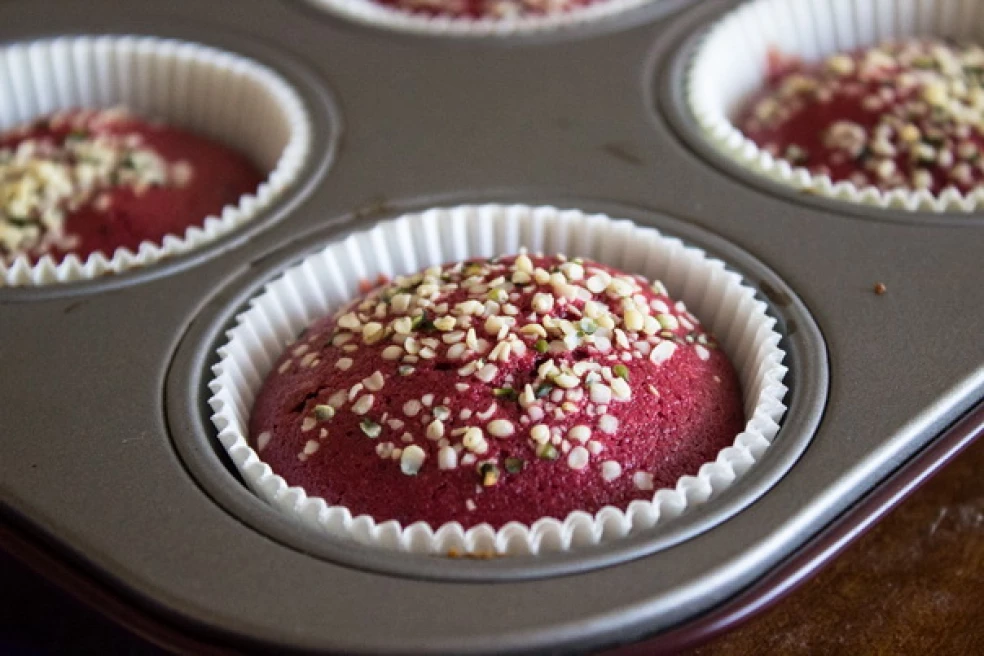trojfarebné muffiny