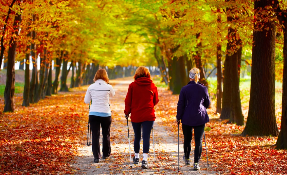 nordic walking na jeseň