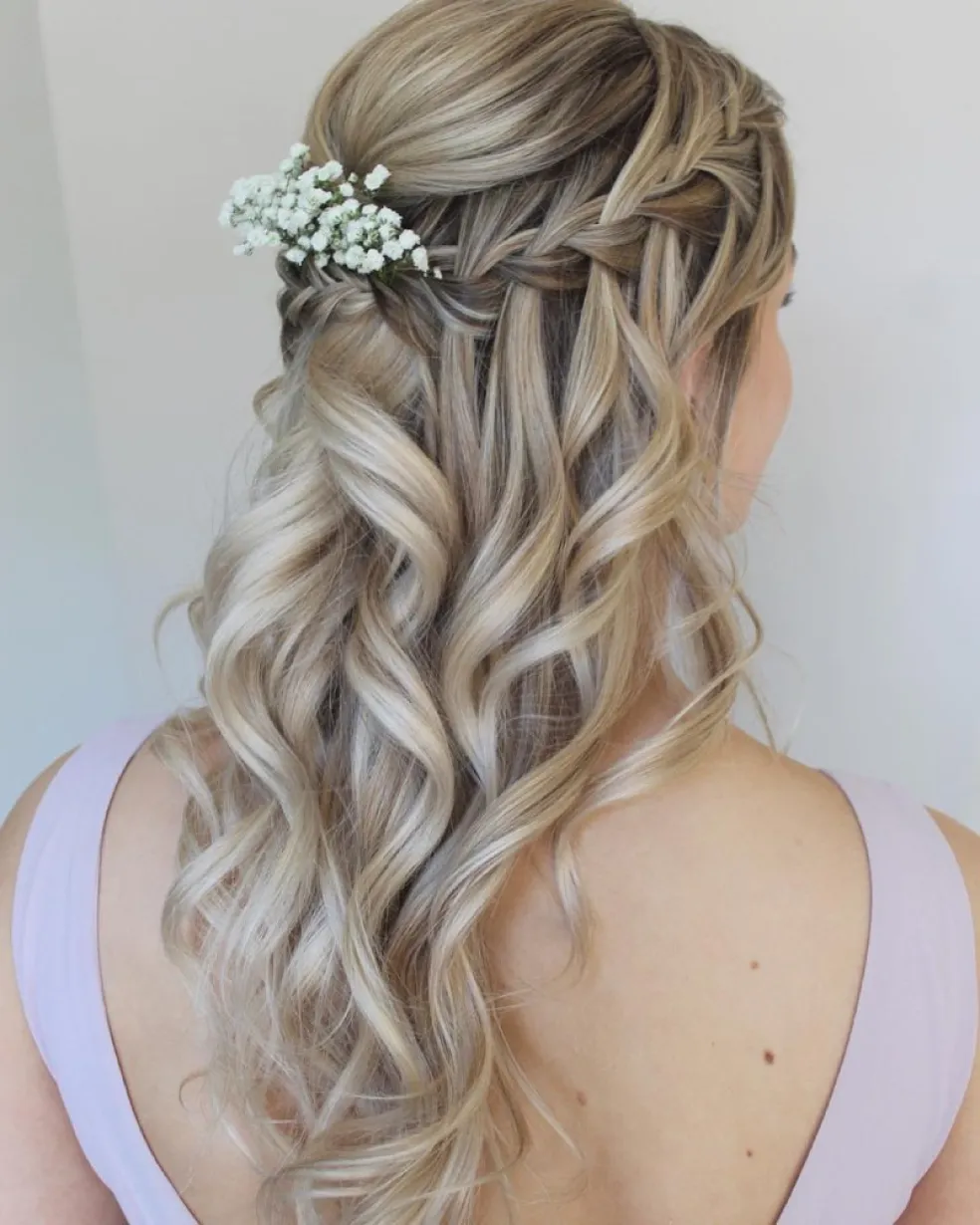 waterfall braid na svadbu