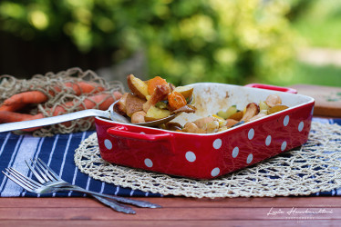 Rýchly a zdravý recept: Zapekaná zelenina s párkami