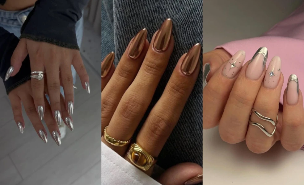trendy metalické nechty