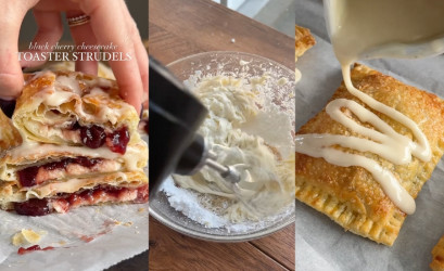 Recept: Lístkové taštičky s čerešňovým cheesecake krémom