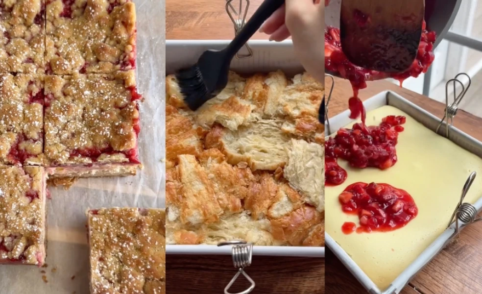 Jahodový cheesecake s posýpkou